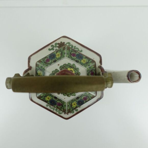 Andrea by Sadek Japanese Octagon Teapot with Florals & Birds Vintage - Picture 10 of 15